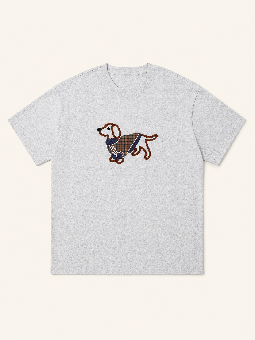 MEZOCLO™ Lazy Dog T-Shirt in Gray — front view, premium cotton