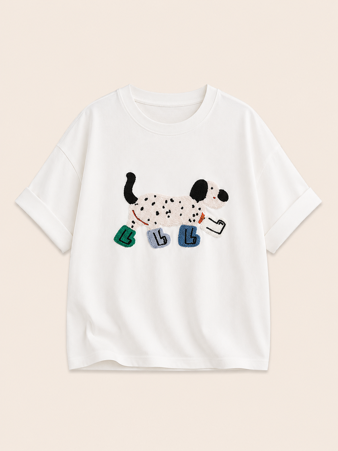 MEZOCLO™ 3D Lazy Dog T-Shirt — back view, cotton construction