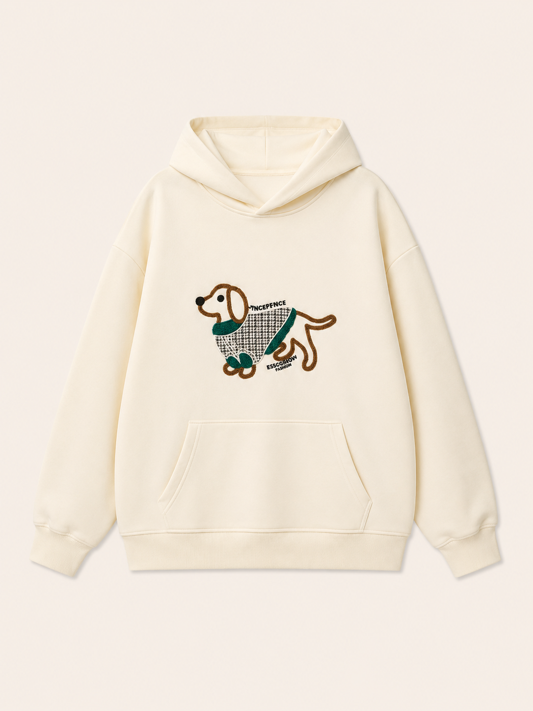 MEZOCLO™ Lazy Dog Hoodie — back view, heavyweight cotton-blend
