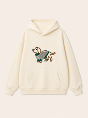 MEZOCLO™ Lazy Dog Hoodie — back view, heavyweight cotton-blend