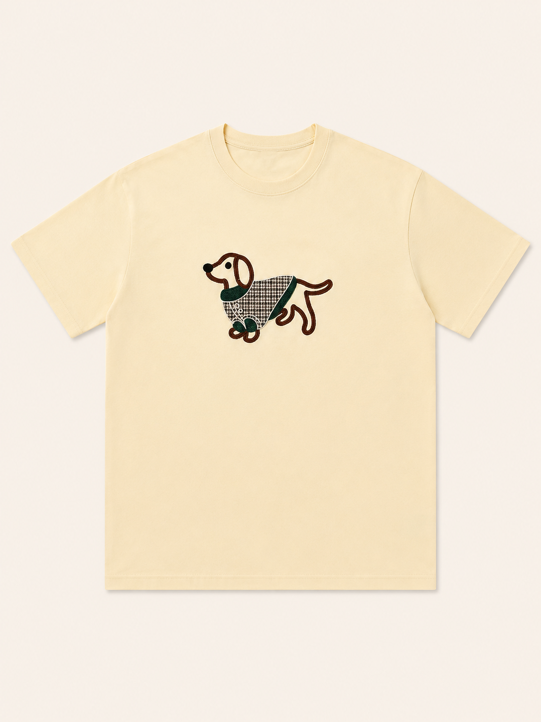 MEZOCLO™ Lazy Dog T-Shirt — embroidered Lazy Dog detail front view