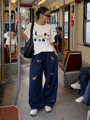 MEZOCLO™ 3D Lazy Dog T-Shirt — relaxed fit 100% cotton graphic tee detail