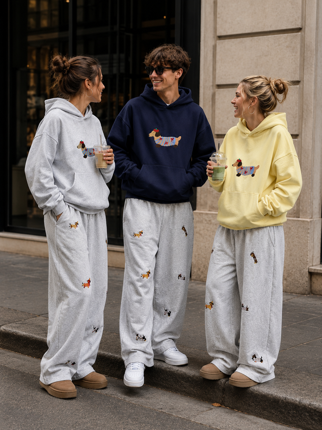 MEZOCLO™ Lazy Dog Hoodie — oversized streetwear pullover back view