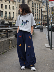 MEZOCLO™ 3D Lazy Dog T-Shirt — oversized cotton tee outfit detail