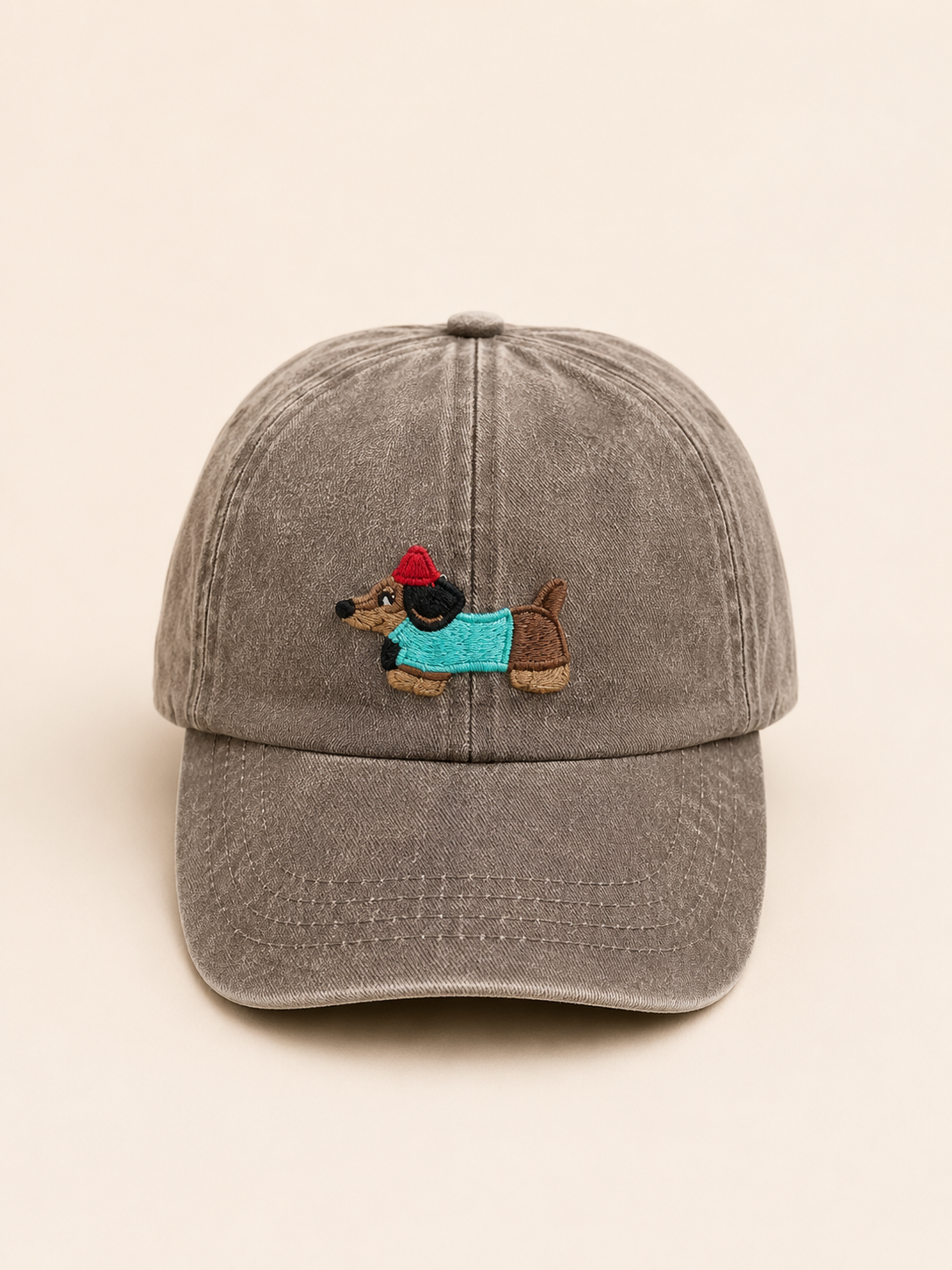 MEZOCLO™ Lazy Dog Baseball Hat in Purple — full front view