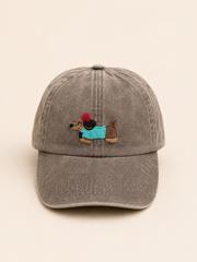 MEZOCLO™ Lazy Dog Baseball Hat in Purple — full front view