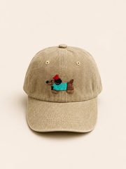 MEZOCLO™ Lazy Dog Baseball Hat in Ginger Yellow — embroidered cap