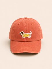 MEZOCLO™ Lazy Dog Baseball Hat in Orange — embroidered streetwear cap
