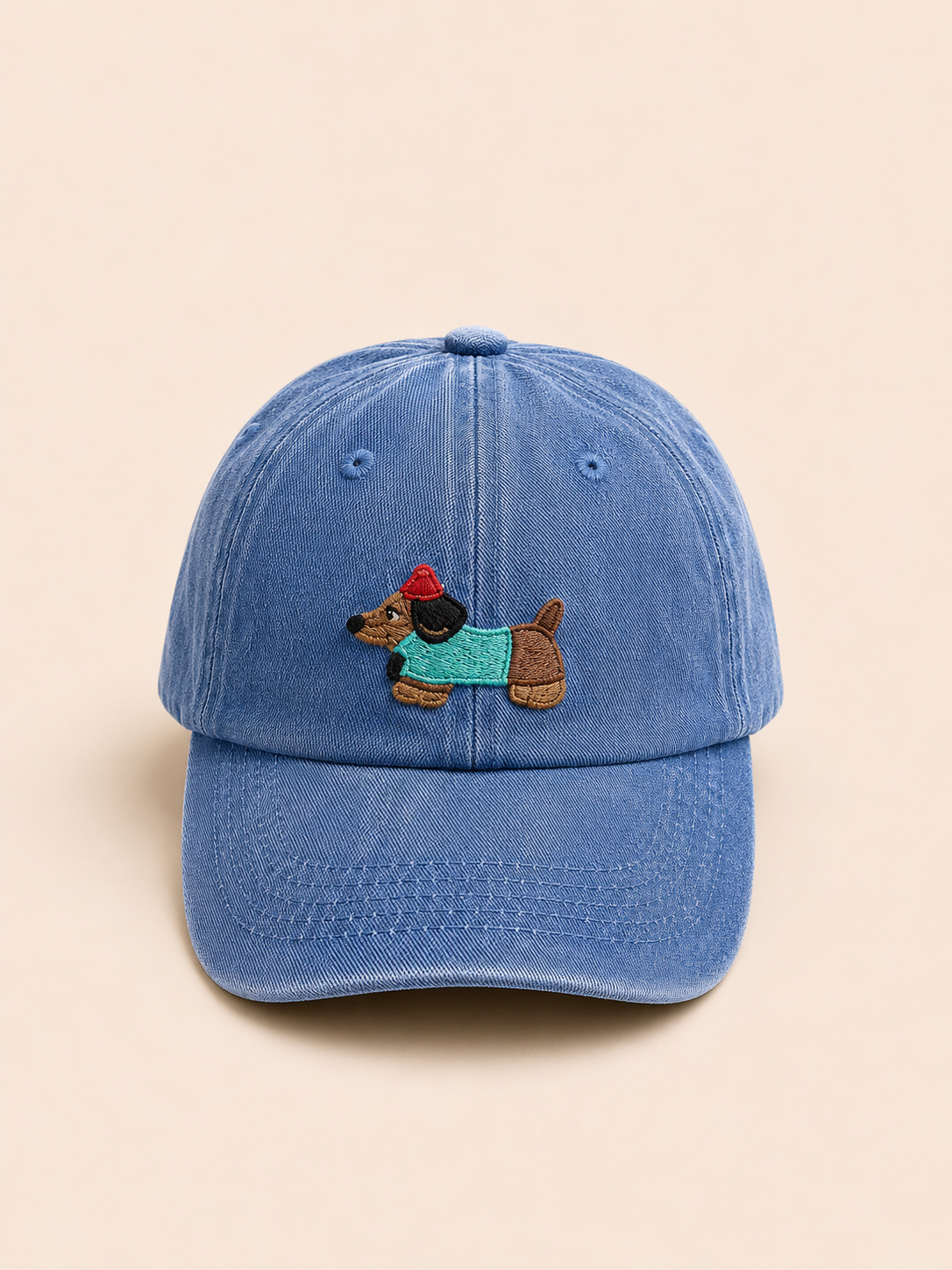 MEZOCLO™ Lazy Dog Baseball Hat in White — clean structured cotton twill