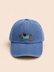 MEZOCLO™ Lazy Dog Baseball Hat in White — clean structured cotton twill
