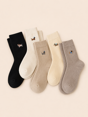 MEZOCLO™ Lazy Dog Socks in Black — wool-blend, soft and durable